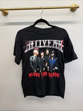 Vintage Tour 2014 Black Graphic Tee with Red Print
